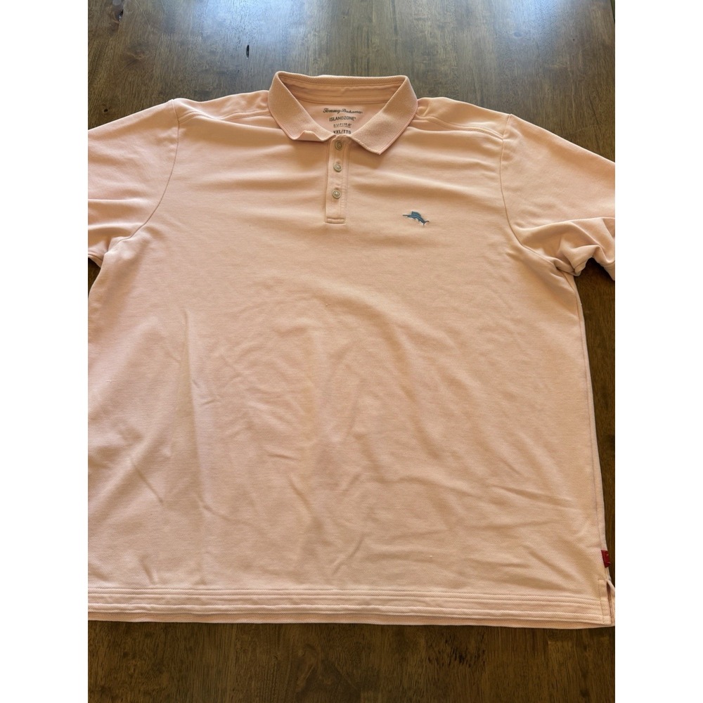 Tommy Bahama IslandZone Pink Breathable Knit Logo Polo Shirt 2XL